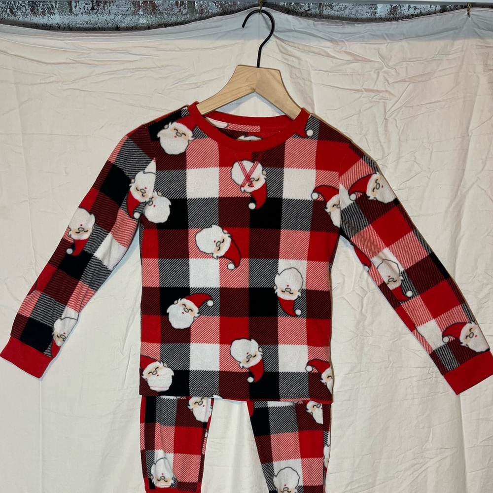 Jammies for Your Families Red and Black Plaid Santa PJ set. - Picture 2 of 4